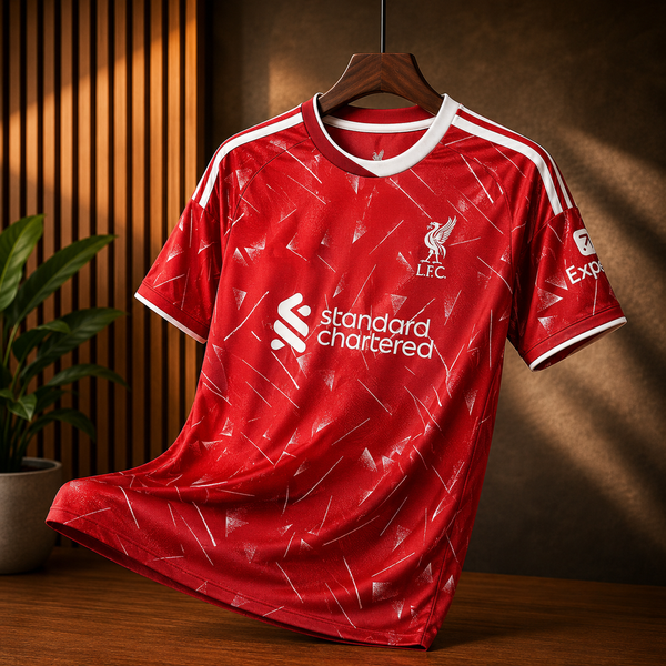 LIVERPOOL HOME 26/27 RED GEOMETRIC SHATTER PATTERN SPECIAL EDITION MASTER VERSION JERSEY WITH LOGO
